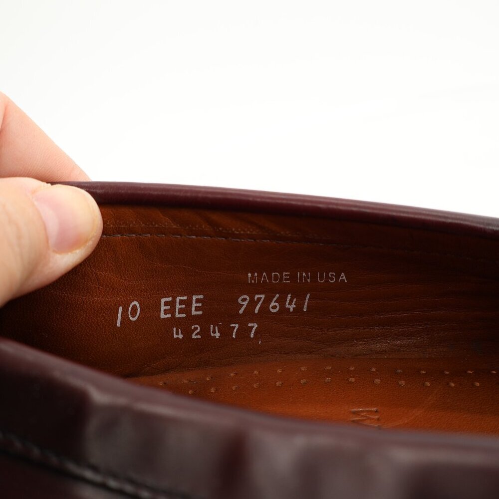 Allen Edmonds Men's Walden Loafer Size 10 3E Burgundy Leather Penny Slip on - Picture 12 of 13